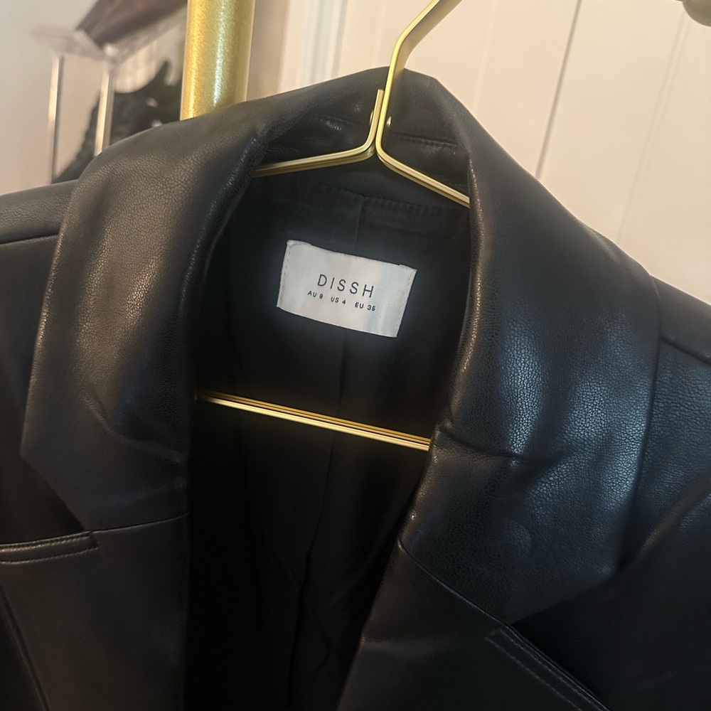 DISSH Monty Black FAUX, OVER-SIZED Leather Jacket - Picture 8 of 11